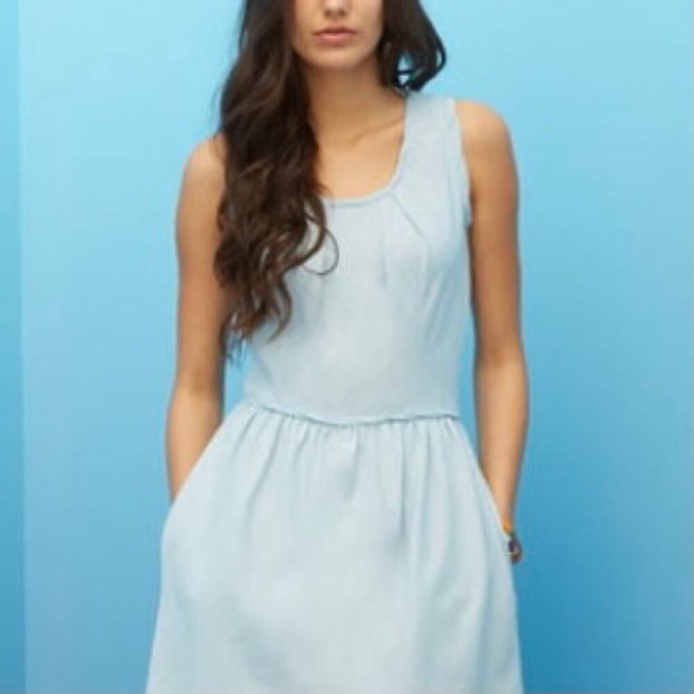 Levi’s Made and Crafted Chambray Splash Dress Womens Size 0 Blue with Pockets - Picture 5 of 14